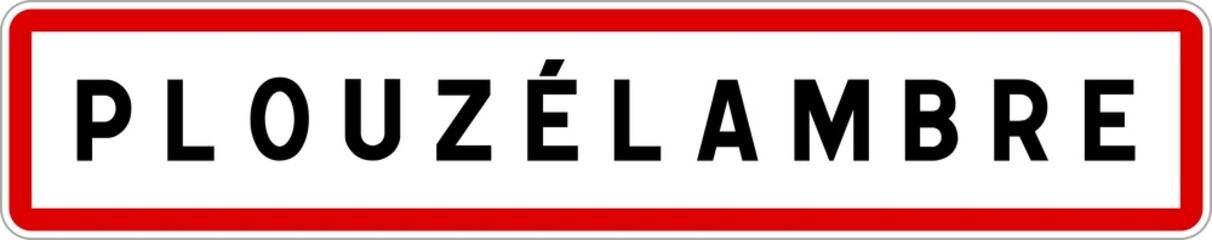 Panneau entrée ville agglomération Plouzélambre / Town entrance sign Plouzélambre