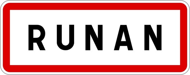 Panneau entrée ville agglomération Runan / Town entrance sign Runan