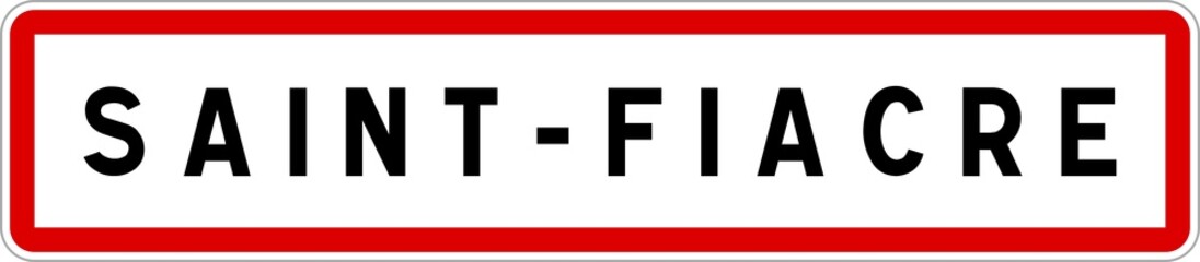 Panneau entrée ville agglomération Saint-Fiacre / Town entrance sign Saint-Fiacre