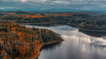 autumn landscape with lake