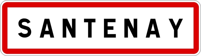 Panneau entrée ville agglomération Santenay / Town entrance sign Santenay