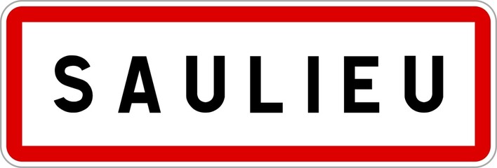 Panneau entrée ville agglomération Saulieu / Town entrance sign Saulieu