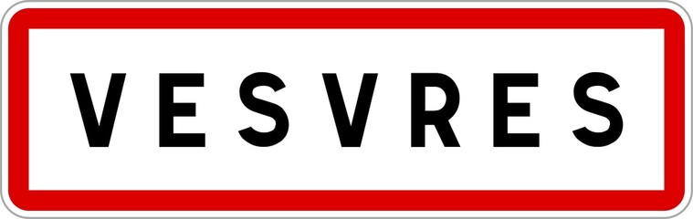 Panneau entrée ville agglomération Vesvres / Town entrance sign Vesvres