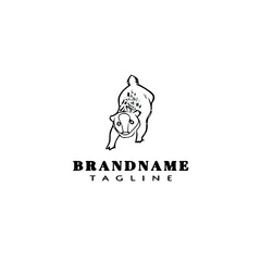 honey badger logo icon design template black isolated vector
