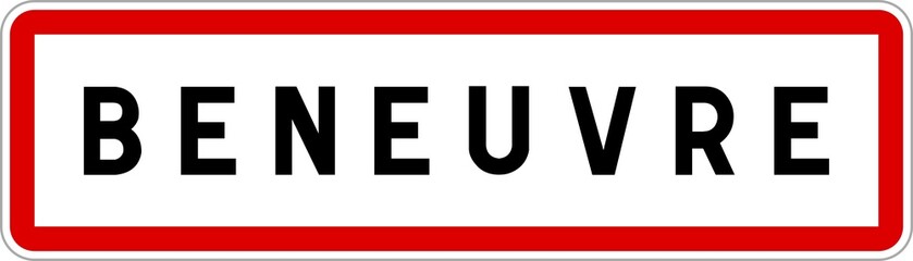 Panneau entrée ville agglomération Beneuvre / Town entrance sign Beneuvre