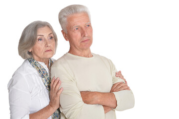 Portrait of sad senior couple