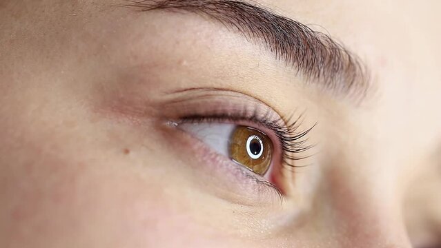 close-up lamination of cilia on the eyes