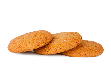 Oatmeal cookies isolated on white background