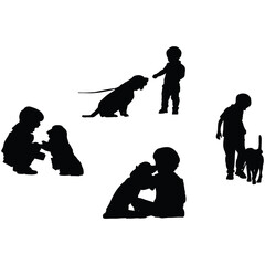 Animal Assisted Therapy Silhouette Vector