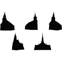 Churches Silhouette Vector