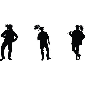 Chimney Sweeps Silhouette Vector