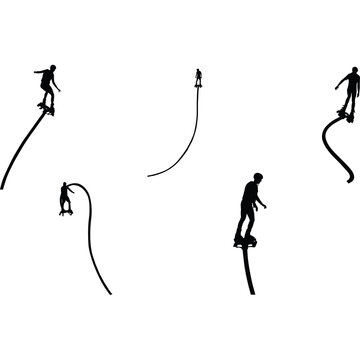 Flyboarding Silhouette Vector