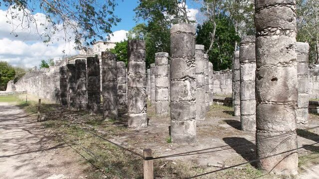 Chichen Itza is a large pre-Columbian city built by the Maya people which has Mesoamerican Pyramids. The archeological site is located in Tin&uacute;m Municipality, Yucat&aacute;n State, Mexico.