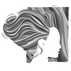 Grayscale woman vector abstract illustration