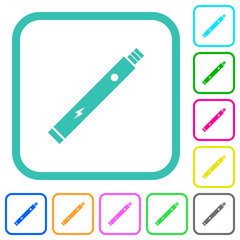 Electronic cigarette solid vivid colored flat icons