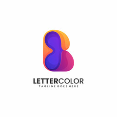Vector Logo Illustration Abstract Letter B Gradient Colorful Style.