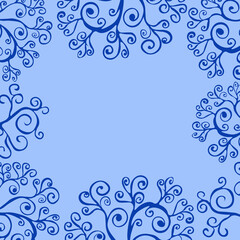 Background with decorative pattern on a blue background.