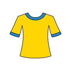 Yellow blank t-shirt isolated cartoon vector
