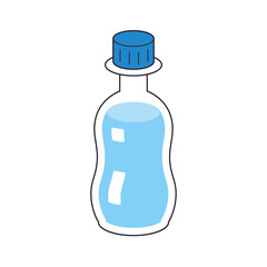Water bottle isolated cartoon line vector icon