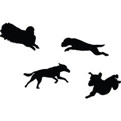 Flyball Relay Race Silhouette Vector