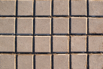 texture of small square slabs on the road