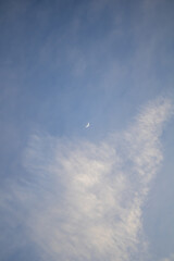 Moon, clouds and sky