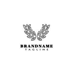 wheat stalk cartoon logo icon design template vector