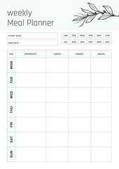 Weekly Meal planner.