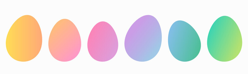 Easter eggs beautiful colorful collection. Pastel Easter eggs set of icons.