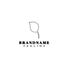 leaf logo cartoon icon design template black isolated vector illustration