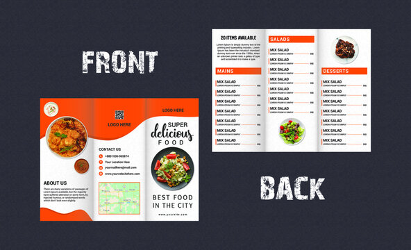 Trifold food brochure template