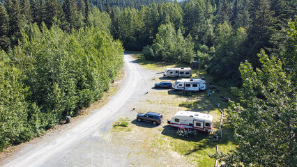 Summer RV camping in Alaska