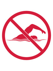 Schild Verboten Schwimmen 