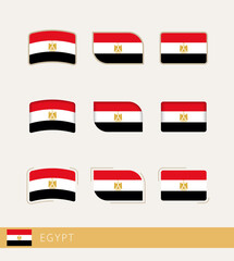 Vector flags of Egypt, collection of Egypt flags.