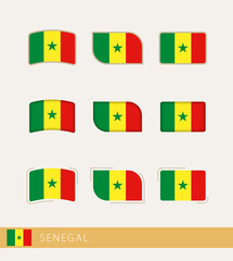 Vector flags of Senegal, collection of Senegal flags.