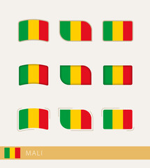 Vector flags of Mali, collection of Mali flags.