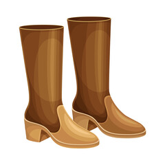 Winter Boots as Warm Footwear and Protection Against Cold Weather Vector Illustration