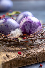Traditional colorful Easter eggs.