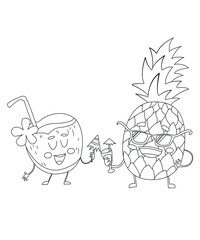 Cocktails coloring page
Glass of champagne, margarita, brandy, whiskey with ice, cocktail, wine, vodka, tequila and cognac.
Isolated black and white vintage engraving.Hand drawing. Vector illustration