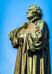famous historic Martin Luther statue in Eisenach