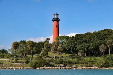 The Jupiter lighthouse in Tequesta, Florida is a restored historic lighthouse, open to the public...