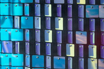 Multi-colored mosaic of metal plates