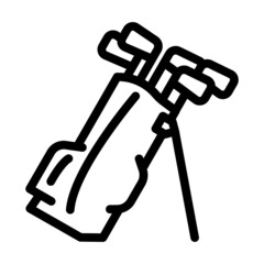 golf club bag line icon vector. golf club bag sign. isolated contour symbol black illustration