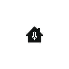 Home Microphone Icon Sign Symbol. House. Vector. Speaker