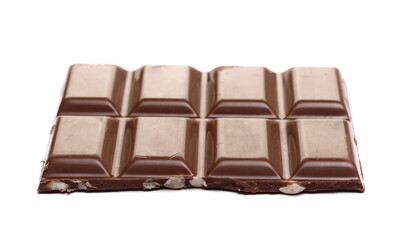 Chocolate bars with hazelnut isolated on white  