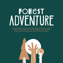 Forest plants clipart collection. Hand drawn woodland trees,branches. Wild botanical set. Scandinavian style vector illustration