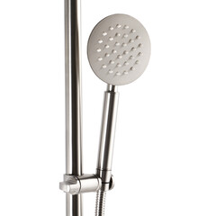 Shower head on a white background. It is mounted on the wall or on the faucet, for convenience you can hold it in your hand.