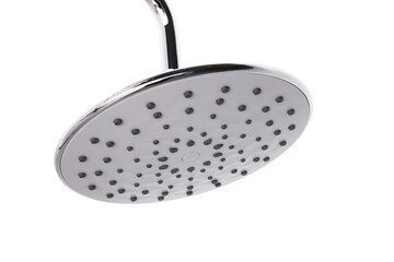 Shower head on a white background. It is mounted on the wall or on the faucet, for convenience you can hold it in your hand.