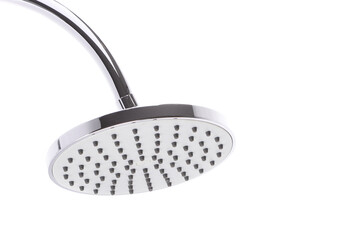 Shower head on a white background. It is mounted on the wall or on the faucet, for convenience you...