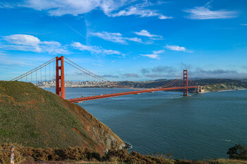 Golden Gate bridge, San Francisco city view, Pacific ocean view 